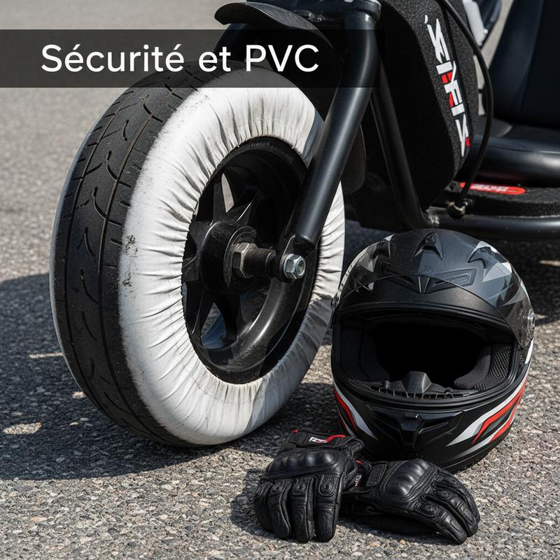 Détail technique de la roue avant motrice et des bagues PVC arrière d'un drift trike