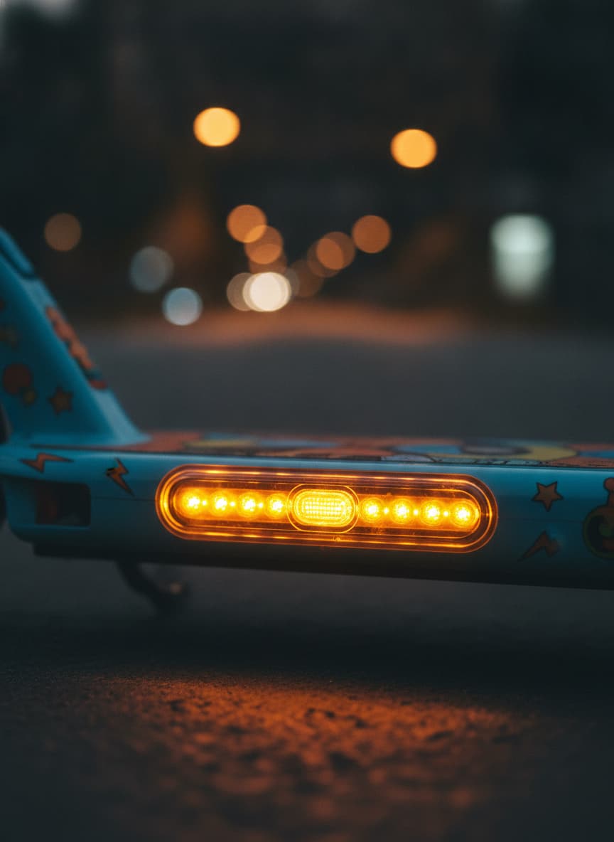 Gros plan sur les clignotants LED allumés d
