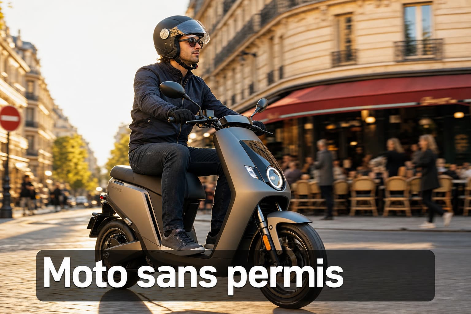 Jeune adulte circulant sur un scooter électrique élégant dans une rue ensoleillée d